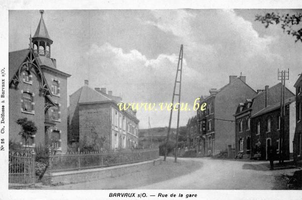 ancienne carte postale de Barvaux-sur-Ourthe Rue de la gare