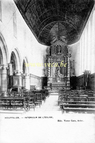 ancienne carte postale de Houffalize Intérieur de l'église
