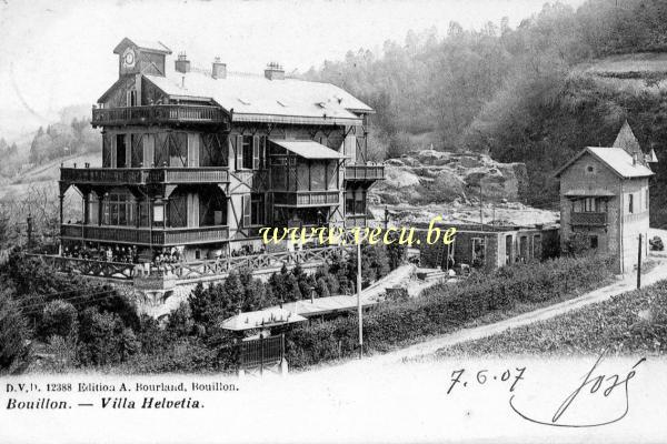ancienne carte postale de Bouillon Villa Helvetia