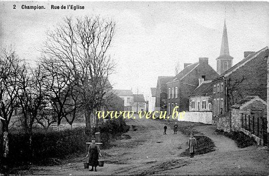 ancienne carte postale de Champion Rue de l'Eglise