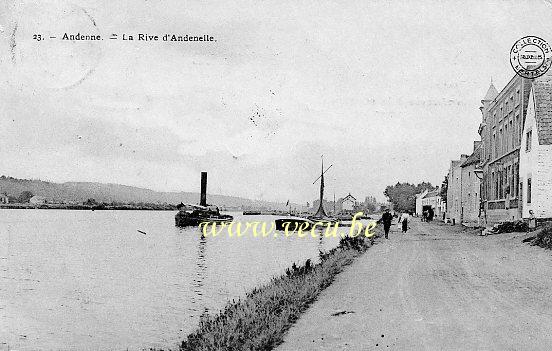 ancienne carte postale de Andenne La rive d'Andenelle