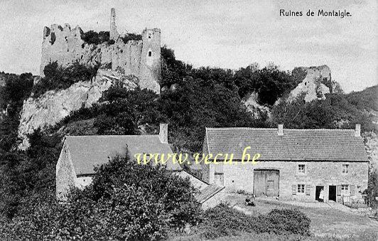 ancienne carte postale de Falaën Ruines de Montaigle