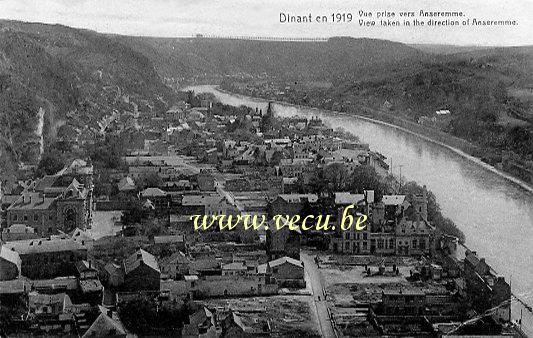 ancienne carte postale de Dinant Vue prise vers Anseremme