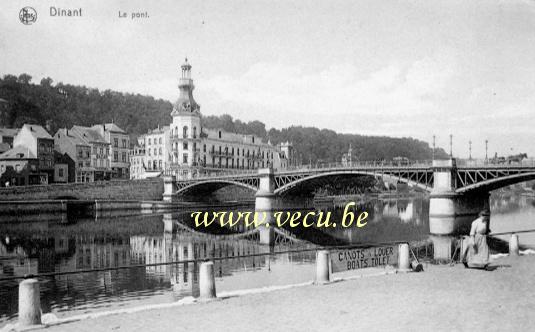 ancienne carte postale de Dinant Le pont