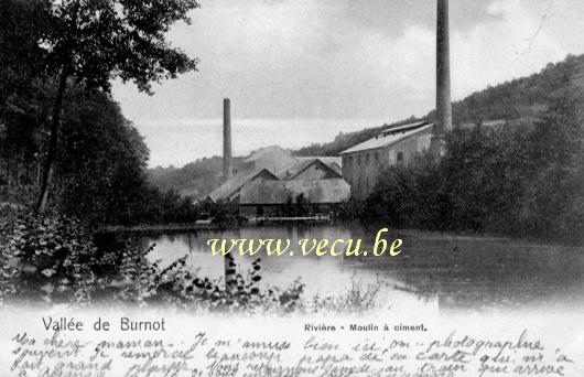 ancienne carte postale de Rivière Vallée du Burnot - Rivière - Moulin à ciment
