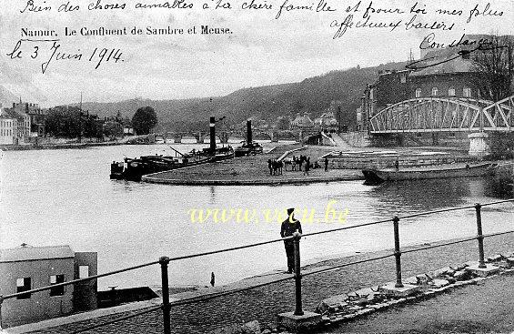 postkaart van Namen Le Confluent de Sambre et Meuse
