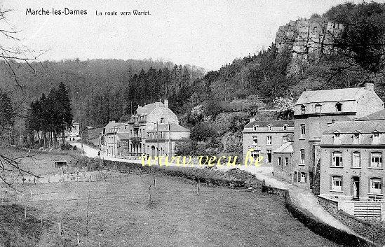 ancienne carte postale de Marche-les-Dames La route vers Wartet
