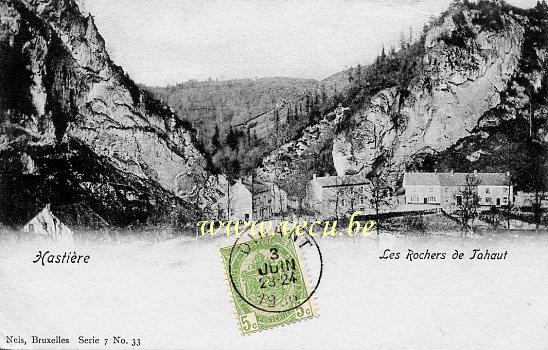 ancienne carte postale de Hastière Les Rochers de Tahaut