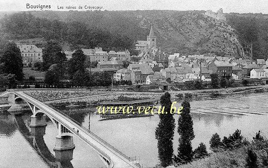 ancienne carte postale de Bouvignes Les Ruines de Crèvecoeur