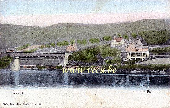 ancienne carte postale de Lustin Le Pont