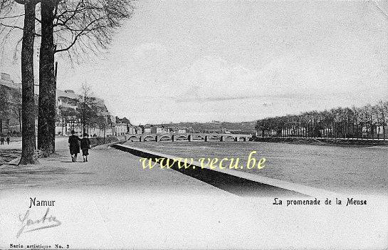 ancienne carte postale de Namur La Promenade de la Meuse