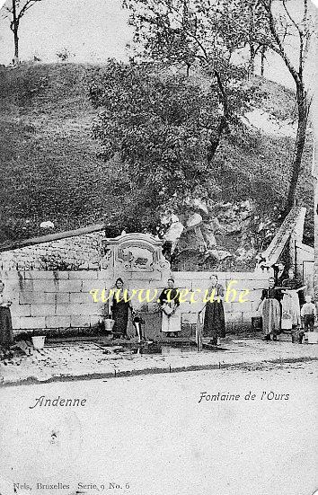 ancienne carte postale de Andenne Fontaine de l'Ours