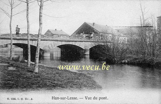 ancienne carte postale de Han-sur-Lesse Vue du Pont