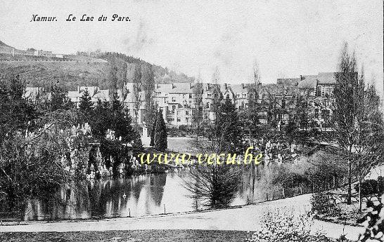 ancienne carte postale de Namur Le Lac du Parc