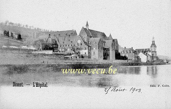 ancienne carte postale de Dinant L'Hôpital