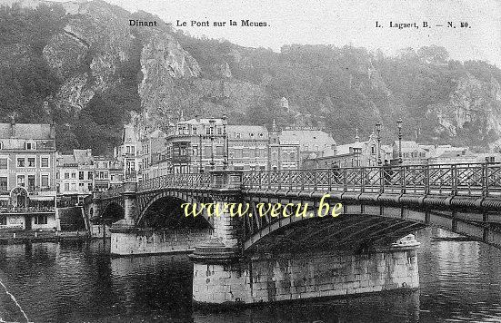 ancienne carte postale de Dinant Le Pont sur la Meuse