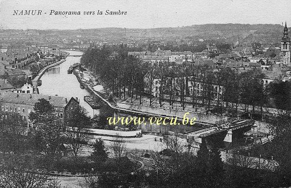 ancienne carte postale de Namur Panorama vers la Sambre