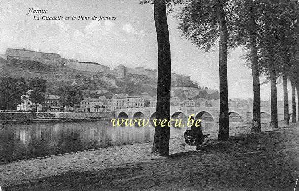 ancienne carte postale de Namur La Citadelle et le Pont de Jambes