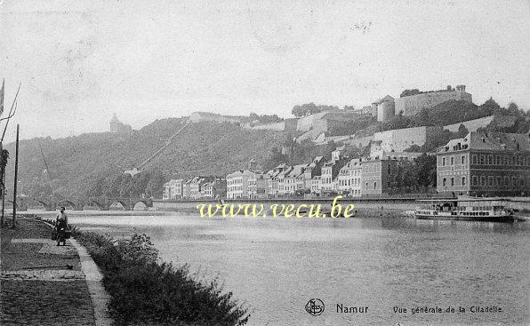 ancienne carte postale de Namur Vue générale de la Citadelle