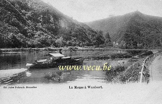 ancienne carte postale de Waulsort La Meuse à Waulsort