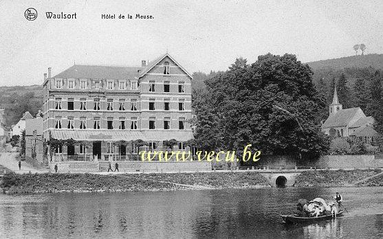 ancienne carte postale de Waulsort Hôtel de la Meuse