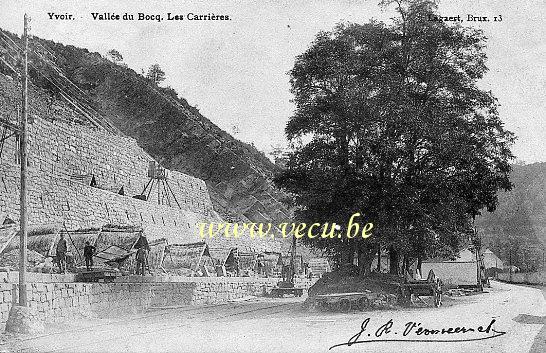 postkaart van Yvoir Vallée du Bocq. Les carrières.