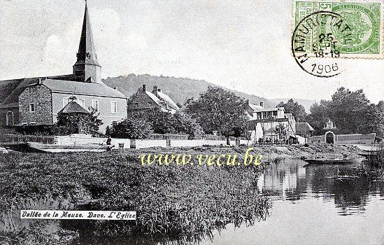 ancienne carte postale de Dave Vallée de la Meuse - L'Eglise de Dave