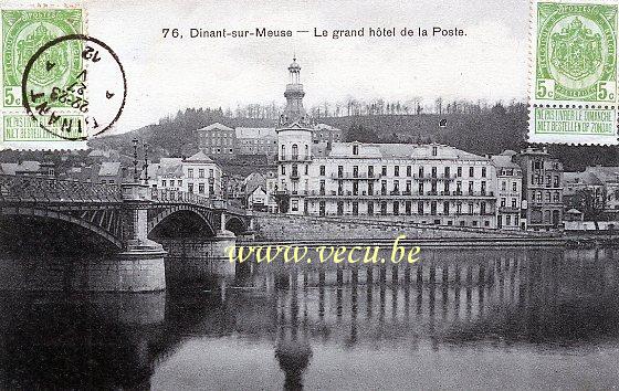 ancienne carte postale de Dinant Le Grand Hôtel de la poste