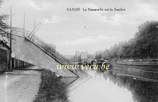 ancienne carte postale de Namur La Passerelle sur la Sambre