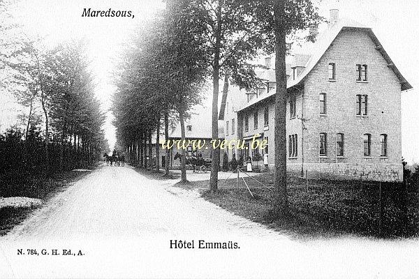 ancienne carte postale de Maredsous Hôtel Emmaüs -route de l'abbaye