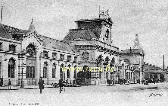 ancienne carte postale de Namur Vue de la gare