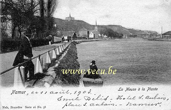 ancienne carte postale de Namur La Meuse à la Plante