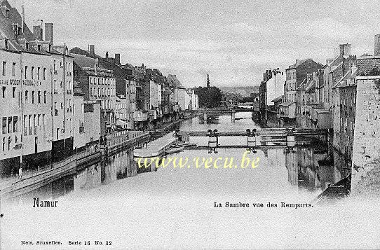 ancienne carte postale de Namur La sambre vue des Remparts