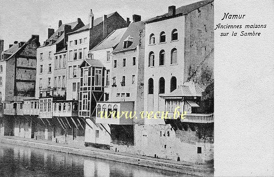 ancienne carte postale de Namur Anciennes Maisons sur la Sambre