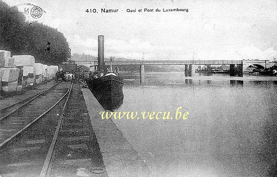 ancienne carte postale de Namur Quai et Pont du Luxembourg