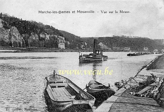 ancienne carte postale de Marche-les-Dames Marche-les-Dames et Mosanville - Vue sur la Meuse