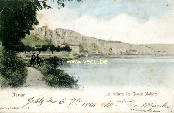 ancienne carte postale de Beez Les rochers des Grands Malades