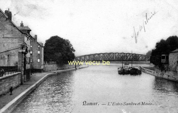 ancienne carte postale de Namur L'Entre Sambre et Meuse