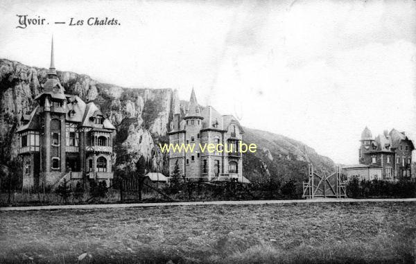 ancienne carte postale de Yvoir Les Châlets