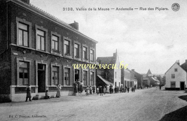 ancienne carte postale de Andenelle Rue des Pipiers