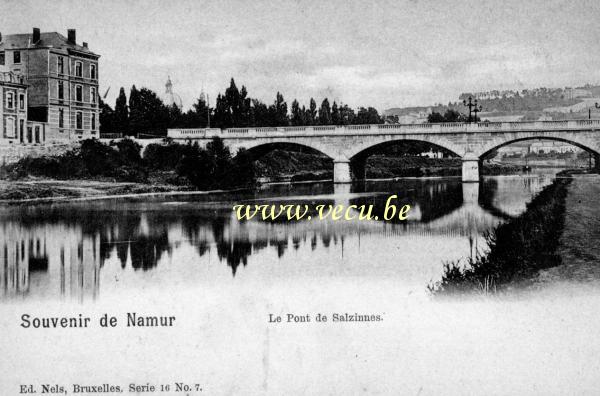 ancienne carte postale de Namur Le pont de Salzinnes