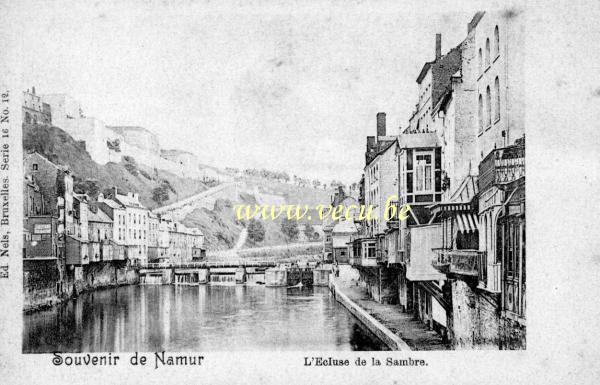 ancienne carte postale de Namur L'écluse de la Sambre