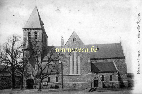 ancienne carte postale de Han-sur-Lesse La nouvelle église