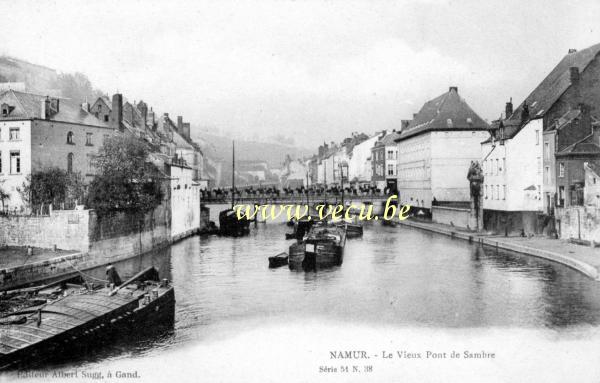 ancienne carte postale de Namur Le vieux pont de Sambre