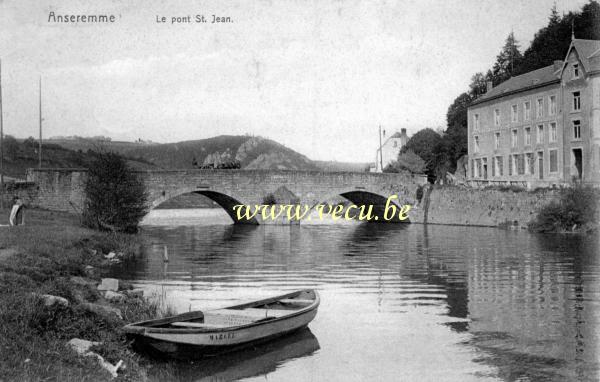 ancienne carte postale de Anseremme Le pont Saint-Jean