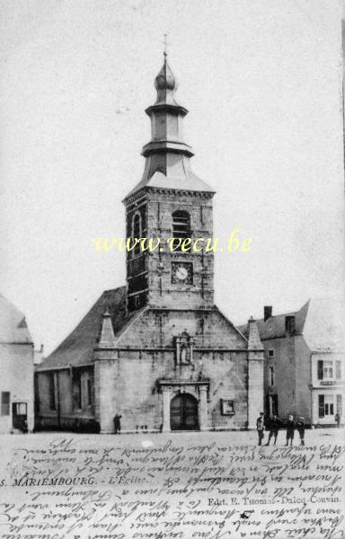 ancienne carte postale de Mariembourg L'église