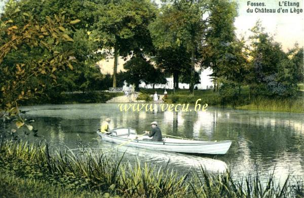 ancienne carte postale de Fosses-la-Ville L'étang du château d'en Lège