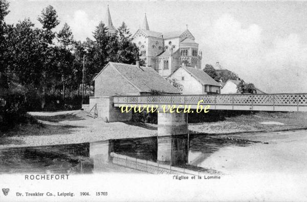 ancienne carte postale de Rochefort L'église et la Lomme