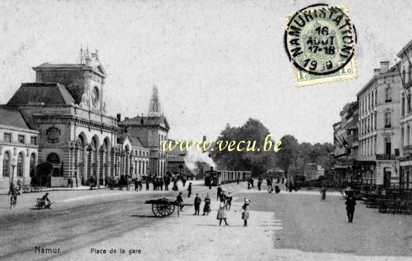 ancienne carte postale de Namur Place de la gare