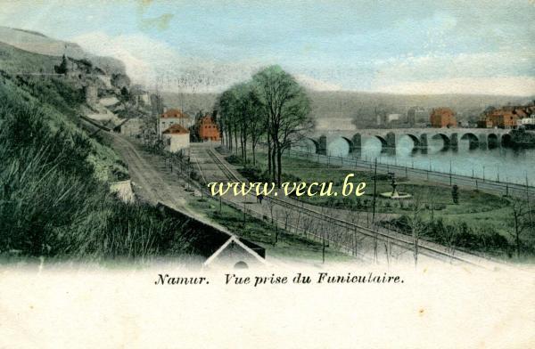 ancienne carte postale de Namur Vue prise du funiculaire